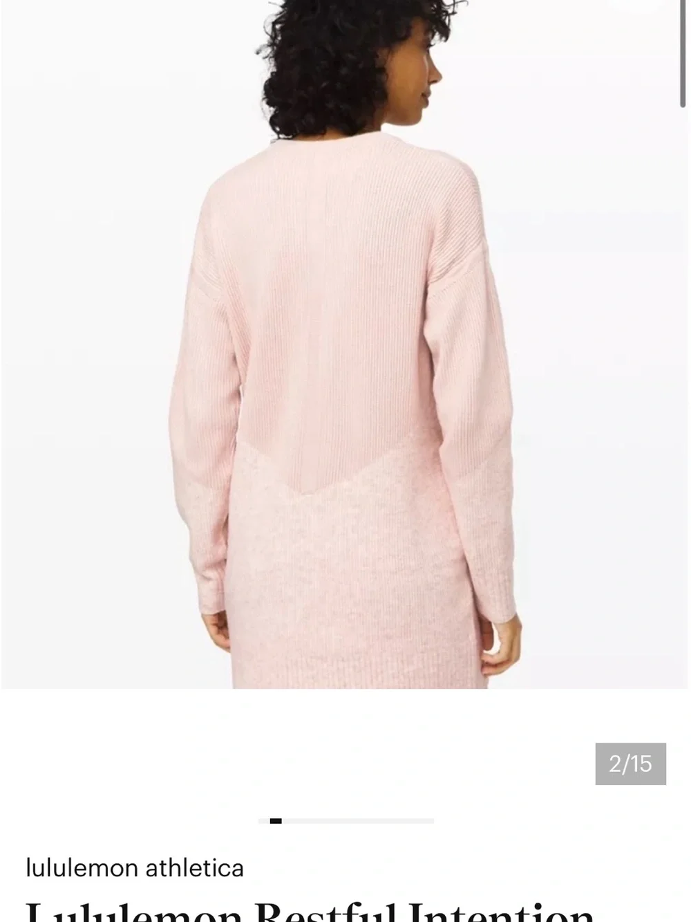 Lululemon Light Pink Longline Knit Sweater Dress